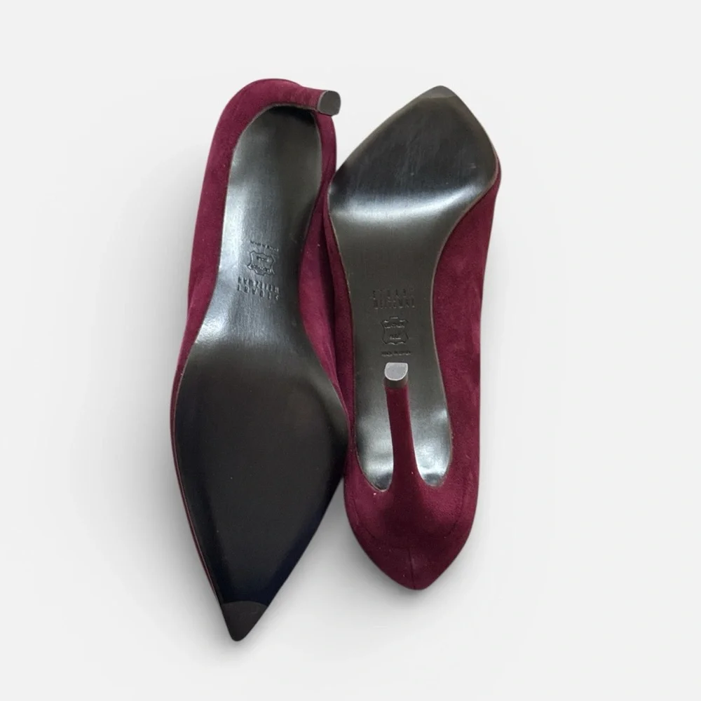 Stuart Weitzman HEIST Bordeaux Suede Pumps‎ women’s heels Sz 12  W New